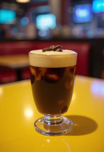 Espresso Martini dekorerad med kaffebönor