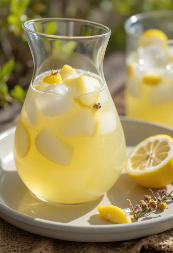 Päronlemonad serverad i glas