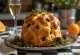 Panettone med russin, serverad för festliga tillfällen