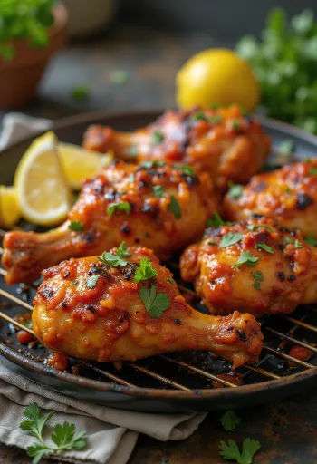 Peri-Peri Chicken, stekt kryddig kyckling med koriander och citron