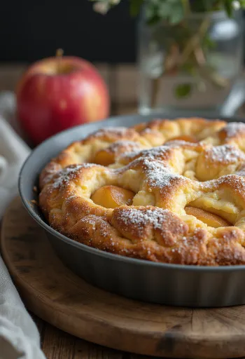 Äppel- och kanelkaka serverad