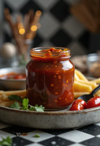 Rökig chilibarbecuesås serverad