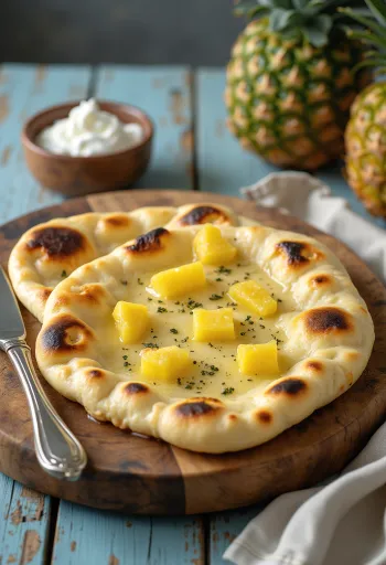 Ananas-naanbröd serverat