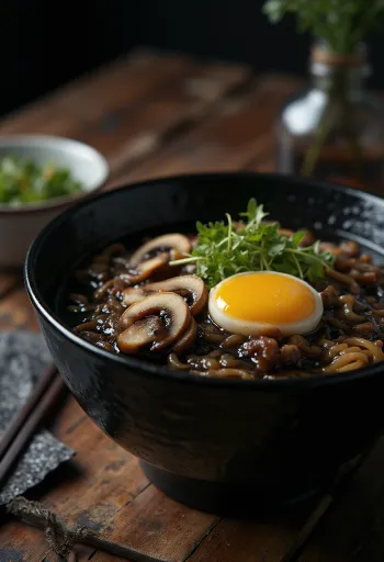 Svart vitlöksramen serverad