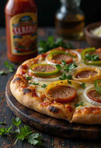 Pizza Carioca med brasiliansk ost och rökt korv