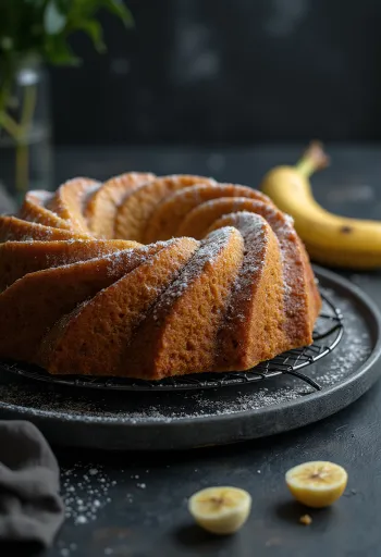 Banansockerkaka serverad