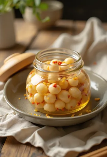 Starka inlagda lotusfrön serverade