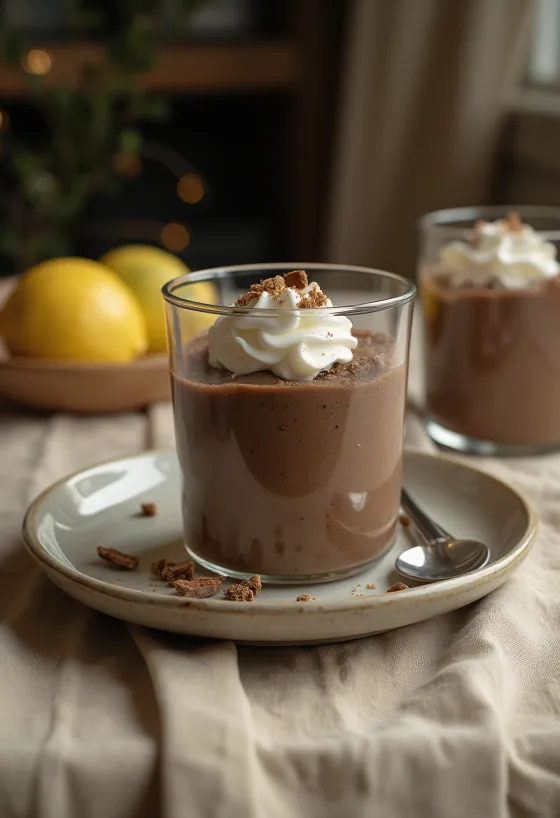 Citron- och chokladmousse serverad i glas