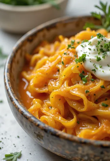 Vegansk székelykáposzta serverad med seitan i skål