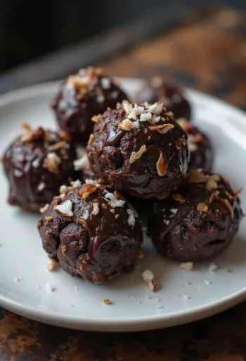 Cocada med choklad serverad, med rik kokossmak