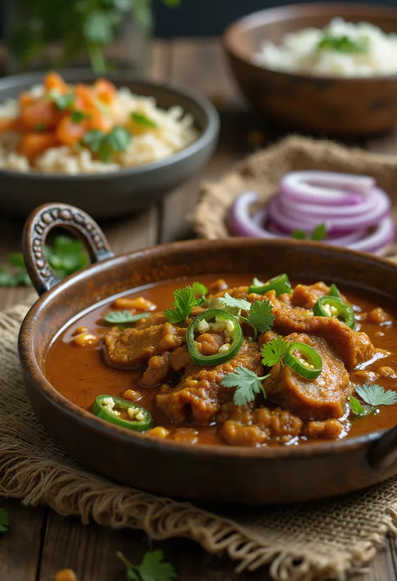 Nihari med Nalli, serverad med rik benmärg och kryddiga köttbitar