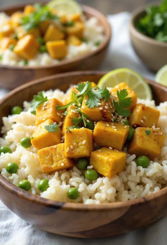 Blomkålsris med currytofu