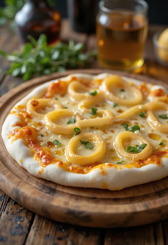 Pizza ai Cipollotti med vårlök och ost