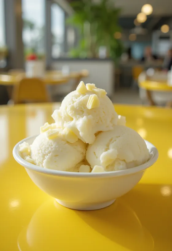 Vit chokladsorbet hemmagjord krämig dessert