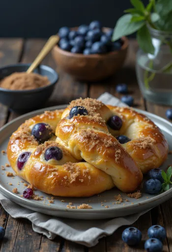 Blåbärspretzel serverad