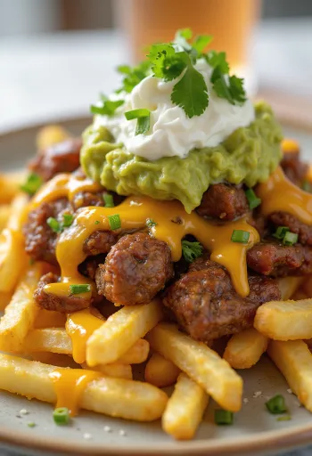 Carne Asada Fries serverade i mexikansk stil