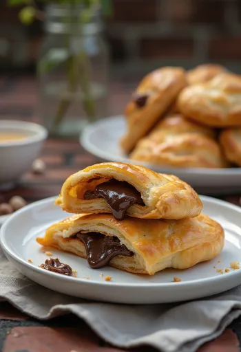 Katmer med Nutella, mjuk, söt deg fylld med Nutella, med gyllenbrun skorpa