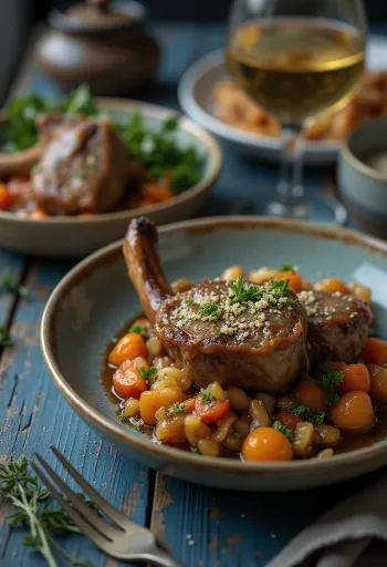Osso buco kalvlägg serverad med gremolata