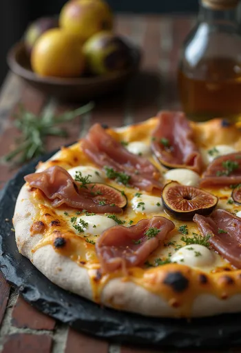 Pizza ai Fichi e Prosciutto med fikon och skinka
