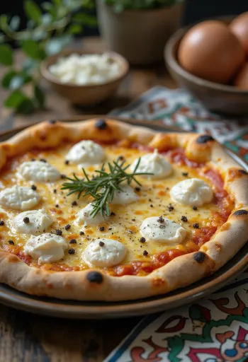 Pizza bianca con gorgonzola med italienska ostar och rosmarin