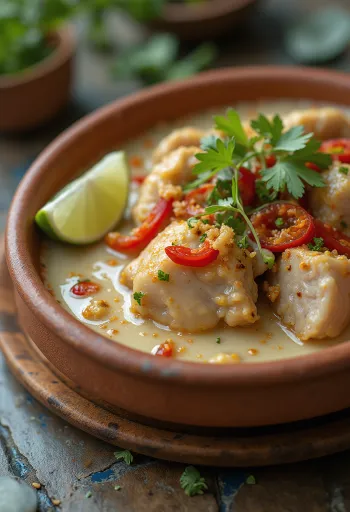 Bicol Express kryddstark variant, med färsk chili och kokosmjölk
