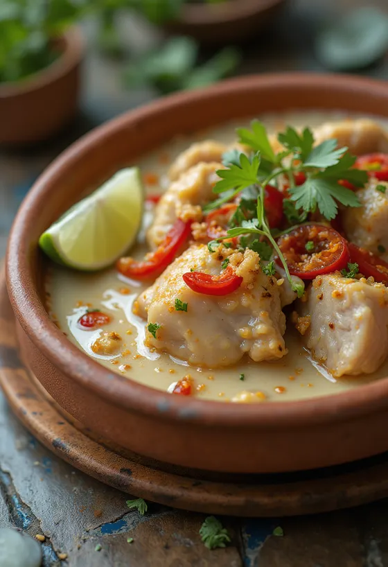 Bicol Express kryddstark variant, med färsk chili och kokosmjölk