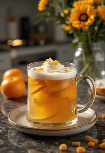 Mynta- och citruscider serverad i glas