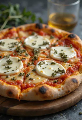 Pizza ai Formaggi di Capra med getost och mozzarella