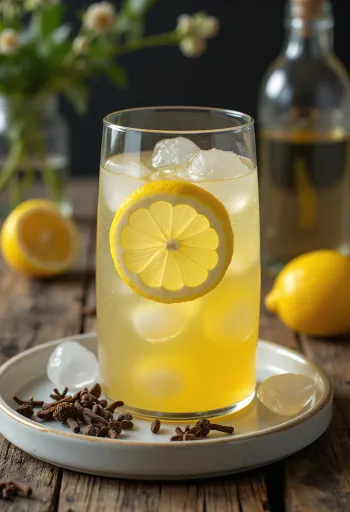 Citron- och kryddnejlikepunsch i glas