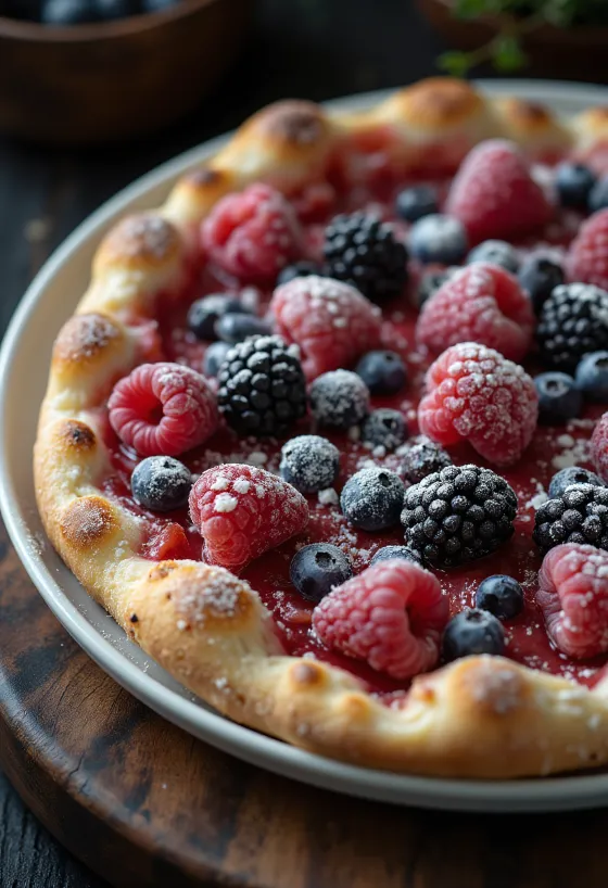 Pizza ai Frutti di Bosco med färska skogsbär