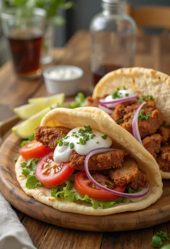 Pork Gyros, grekiskt fläskkött i pita med tzatziki